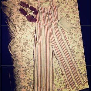 Summer wide leg stripped jumpsuit